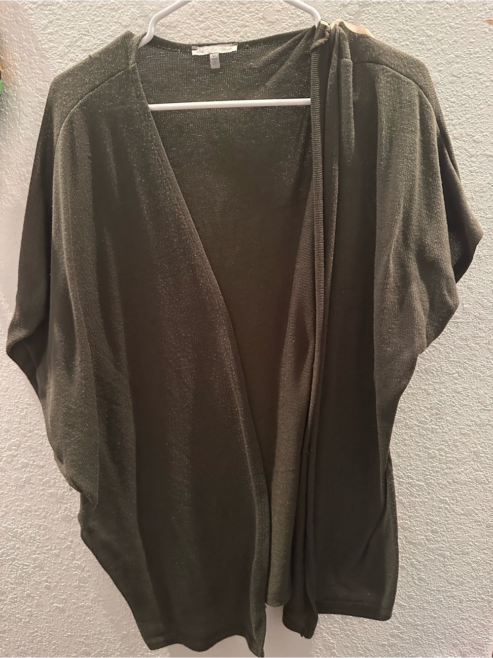 Charlotte Russe Olive Green Open-Front Draped Cardigan